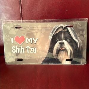Shih Tzu car tag I Love My Shih Tzu 12” x 6” NEW